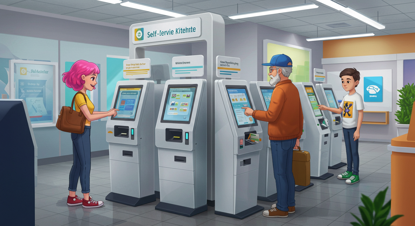 Çeşitli işlevlerde self-servis kiosklar